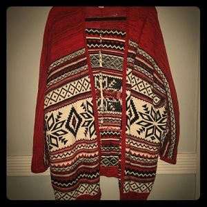 Loose fit open front cardigan sweater